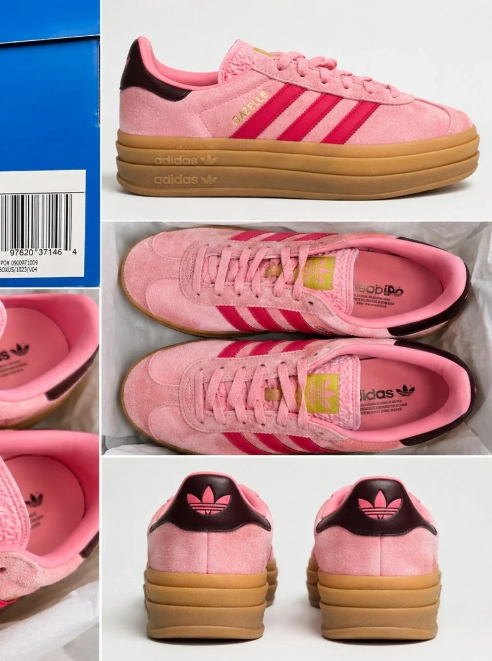 adidas Gazelle Bold J JR5964 Pink Ruby Red Size 4Y / Womens 5.5 New in Box